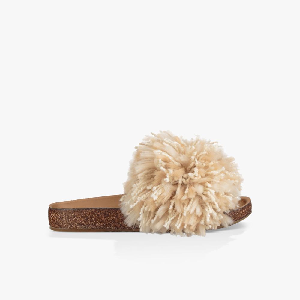 Tong UGG Cindy Slide Femme Beige Soldes 151RCBQW